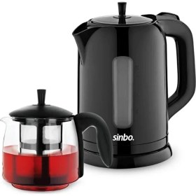 Resim Elektrikli Cam Demlikli Plastik Çaycı Seti 1600W 1.7lt - 0.7lt STM-5840-FINDIT 