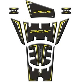 Resim Gogo Tank Pad 004 8 Parça Honda Pcx 125 2025 Siyah Sarı 