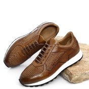 Resim TABA ANTİK Gön Platinum Hakiki Deri Örgü Bağcıklı Erkek Sneaker 34129 