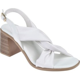Resim Pullman Kalın Topuklu Kadın Sandalet Sms-3448 Beyaz-beyaz Beyaz 