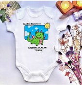 Resim irembaby Unisex Bebek Trakya Baskılı %100 Pamuklu Çıtçıtlı Body Zıbın 
