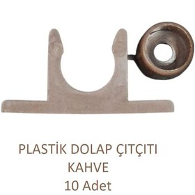 Resim Plastik Pvc Sineklik Kapı Çıtçıtı Kahve 10 Adet Kahve 