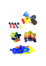 Resim 3 Çeşit Bisiklet Süsü Seti + Havalı Korna Çok Renkli 