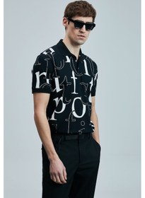 Resim Lufian 111040219 Dıamond Smart Erkek Polo Tişört Erkek T-shirt SIYAH 