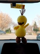 Resim Mony Tasarım Amigurumi Atarlı Ördek El Emeği Araba Süsü Dikiz Aynası 