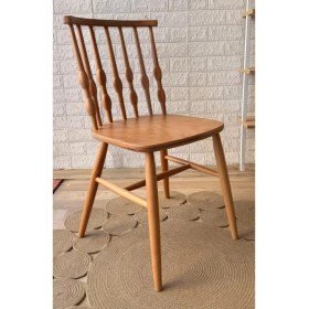Resim Silla Concept Boncuk Sandalye Naturel Ahşap Sandalye 