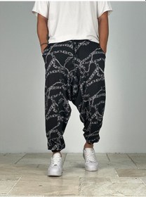 Resim Zincir Desenli Spor Şalvar Coc1430 Siyah 