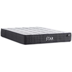 Resim Star Yatak 90x200 Cm Tek Kişilik Nms Yaylı Saten Kumaşlı Full Ortopedik Sert Yatak Antrasit Bordür 