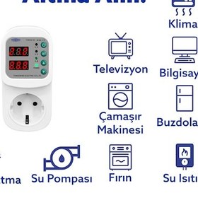 Resim Tomzn Ayarlanabilir Voltaj Ve Akım Korumalı Priz - 16a - Yüksek Gerilim Koruma - Elektrik Bekçisi 