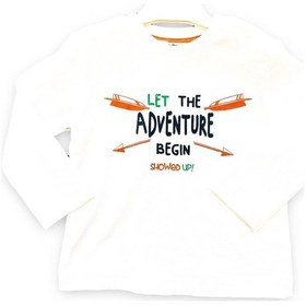 Resim Çikoby Erkek Bebek Adventure Baskılı Pamuk Bluz-13713-ekru Ekru 