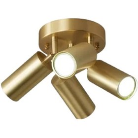 Resim Rsylight Retro Eskitme Kaplama 180 Derece Hareketli Modern Spor 4 Lü Led Spot Avize Beyaz Ampullü Eskitme 