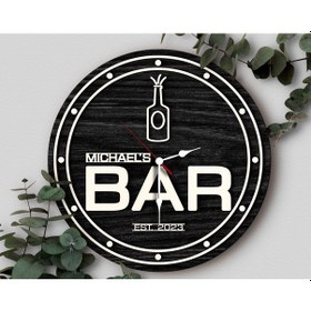 Resim Bk Gift Barlara Özel Dekoratif Siyah Ahşap Duvar Saati 35cm-5 , Bar Duvar Saati , Cafe Duvar Saati , Özel Ahşap Saat Kobitmeyen138335 Bk Gift 