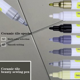 Resim 1 adet/2 adet/4 adet Beyaz, Siyah, Altın, Bej, Açık Gri, Koyu Gri ve Gümüş, Fayans Aralıkları Kalemi - Zemin, Oturma Odası, Banyo, Duvar, Renk Değişimi ve Fayans Aralıkları için Güzellik Zemin Dikiş Kalemi 