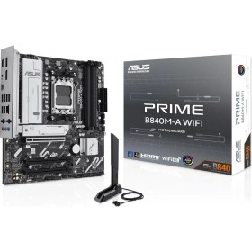 Resim Mena Rise Prıme B840M-A Wıfı Amd B840 Am5 Ddr5 7600 2xdp HDMI 3x M2 Usb3.2 Wifi 6e + Bt Aura Rgb 2.5gbit Lan Matx 5x Protectıon Iıı, Bıos Flashback Butonu 