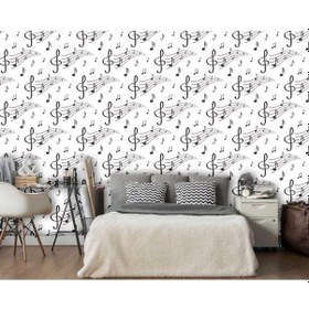 Resim Müzik Notalı Duvar Kağıdı (361408122) 