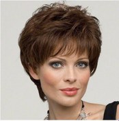 Resim Avrupa Ve Amerikan Yeni Peruk Kadın Keqi Ke Yan Patlama Kısa Kıvırcık Saç Doğal Ve Kabarık Kimyasal Elyaf Yüksek Sıcaklık Fiber Mekanizması Tam Baş Peruk 