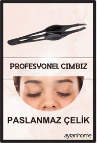 Resim Aytan Home Profesyonel Yan Cımbız Paslanmaz Çelik Siyah Kaş Bıyık Akne Cımbızı 