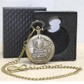 Resim Özel Kutulu Tren Temalı Köstekli Saat ALK2604 