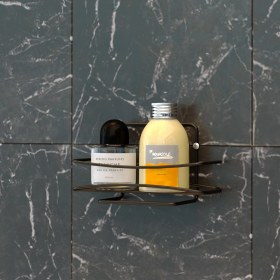 Resim Tekno-tel Tek Katlı Banyo Rafı Mat Siyah Bk004 