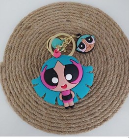Resim Powerpuff Girls Silikon Karikatür Anahtarlık Çanta Süsü Oyuncak 