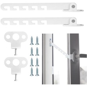 Resim Pencere Sınırlayıcı Pencere Kilidi Beyaz Pencere Kilidi 8 Vida İle 