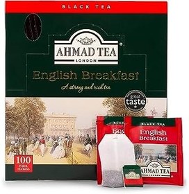 Resim AHMAD TEA ENGLISH BREAKFAST BARDAK POŞET ÇAY 100'LÜ (2 paketi) 