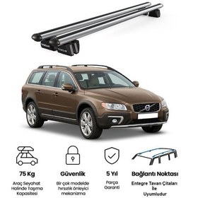 Resim Pençe Volvo Xc70 Ara Atkı 2007-2013 Uyumlu Gri Ara Atkı Port Bagaj Tavan Barı 