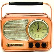 Resim Hilal Shops Dekoratif Metal Radyo Saat Masa Saati Vintage Ev Ofis Hediyelik 