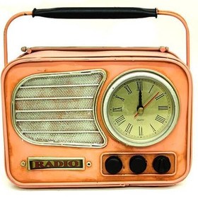 Resim Hilal Shops Dekoratif Metal Radyo Saat Masa Saati Vintage Ev Ofis Hediyelik 