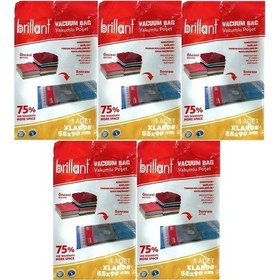 Resim Brillant Vakumlu Poşet/hurç 55 90cm Xlarge İç Adet 1 5 Li Set Şeffaf 