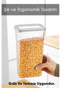 Resim 12'li Etiketli Erzak Saklama Kabı Seti - Sızdırmaz Kapaklı Bakliyat Saklama Kutusu - 12 X 1580 Ml Antrasit 