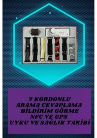 Resim Yeni Nesil Akıllı Saat Ve Bluetooth Kulaklık Kampanyası Dokunmatik Kare 7 Kordonlu 