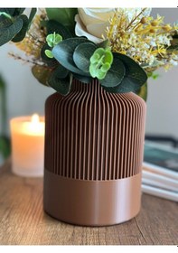 Resim Rıvon Bohem Vazo Kahverengi 