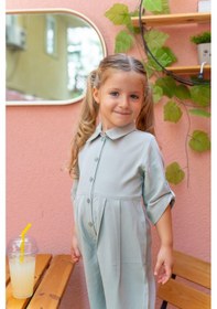 Resim Oliven The Kid Oliventhekid Yakalı Pileli Kız Çocuk Tulum Mint Mint Yeşili 