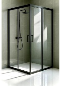 Resim Durul Duşakabin Kare Siyah Profil Şeffaf 5Mm Siyah 