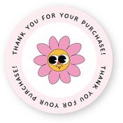 Resim AMBALAJ PAZARI Sticker 2 - Thank You 4x4 cm - 66 Adet 
