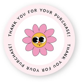 Resim AMBALAJ PAZARI Sticker 2 - Thank You 4x4 cm - 66 Adet 