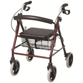 Resim Kraustmann Ekonomik Rolatör Tekerlekli Rollator Yürüteç Hasta Yaşlı Yürüteci Oturaklı Frenli 4 Teker 