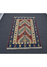 Resim Zehra Abla Halı El Dokuma Basamaklı Balıkesir Benzersiz Yörük Yün Kilim 6367 