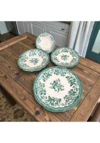 Resim Velour Green Fulya Yemek Seti 24 Parça Yeşil 