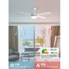 Resim Dlc Alızee Beyaz Tavan Vantilatörü 132 cm 