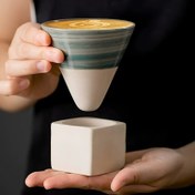 Resim 7 Renk Seçeneği Olan Büyük Seramik Kahve Fincanı Pembe/Siyah/Gri/Yeşil/Açık Beyaz/Açık Mavi/Mor, 170ml/5.98oz Büyük Konik Kahve Fincanı, Yüksek Kaliteli Kaba Seramik Yoğunlaşmış Kahve Fincanı, Moda Konik Çay Bardağı Tutuculu, Vintage Su Bardağı ve Şık Kahve Fincanı, Ofis Ev Tatil Hediyeleri Doğum Günü vb 