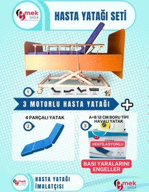 Resim Emek Sağlıktan Boru Tipi Havalı Yataklı Ahşap Karyola Takımı 