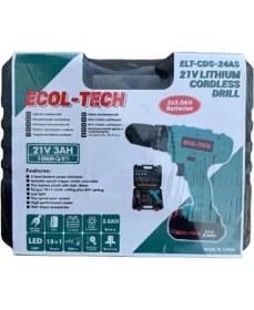 Resim Ecol-Tech Akülü Şarjlı Vidalama Matkap 21V 3.0AH 