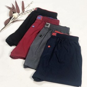 Resim Tutku Erkek Karışık Renkli Pamuk Düğmeli Penye 4'Lü Boxer 001 