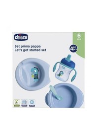 Resim Chicco 4 Parça Beslenme Seti +6 Ay - Erkek Mavi 
