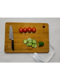 Resim Premium Bambu Doğrama ve Kesme Tahtası - Antibakteriyel, Dayanıklı ve Çevre Dostu Mutfak Panosu (32X21 Cm) Mum Hediyeli 