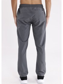 Resim Yan Fermuarlı Cep Diz Dikiş Detaylı Düz Paça Esnek Bel Spor Görünümlü Eşofman Altı Grey 