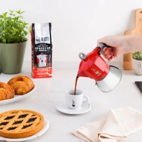 Resim UltraMint Kırmızı 6 Cup Indüksiyonlu Moka Pot, Pratik ve Şık Kahve Keyfi 