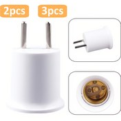 Resim 2 adet/3 adet Lamba Tutucu AB Fişinden E27 Ampul Tabanı Soket Dönüştürücü Adaptör, 220-240V AC, Dayanıklı ve Korozyona Dayanıklı, Kolay Kurulum, Pil Gerektirmez, Elektrikli Soket Dönüştürücü|Şık Elektrikli Kıyafet|Dayanıklı Dönüştürücü 